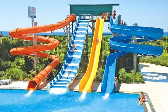 Customized Color Fiberglass Water Park Slide Outdoor Water Games Park Pool Equipment For Kids