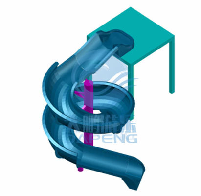 Harga yang bagus OEM 3,3 Meter Serat Kaca Taman Air Kolam Renang Slide - Biru on line