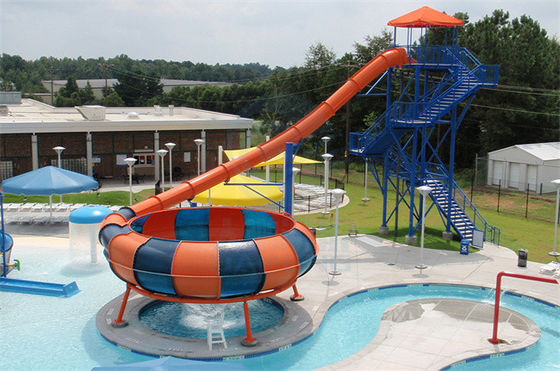 Harga yang bagus Fiberglass Water Park Slide Single Rider Space Bowl Water Slide 12m Tinggi on line