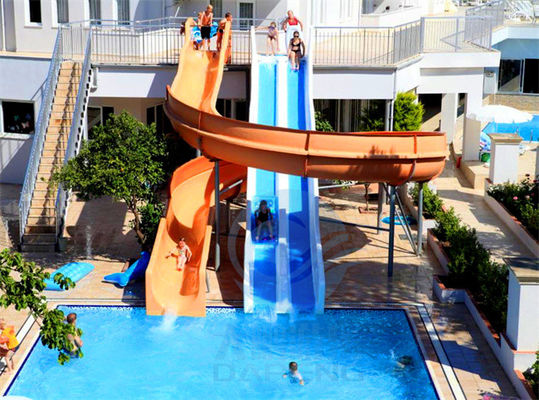 Harga yang bagus Rainbow Racing Curved Swimming Pool Water Slide Combo CE RoHS Approved on line