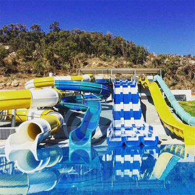 Harga yang bagus FRP Resort Water Slide Combo Children Adults Big Pool Water Slides RoHS Approved on line