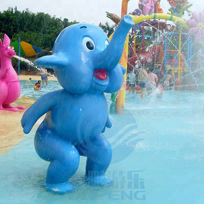 Harga yang bagus Children Play Pool Water Sprays Small Elephant, Fiberglass Standing Animal - Blue on line