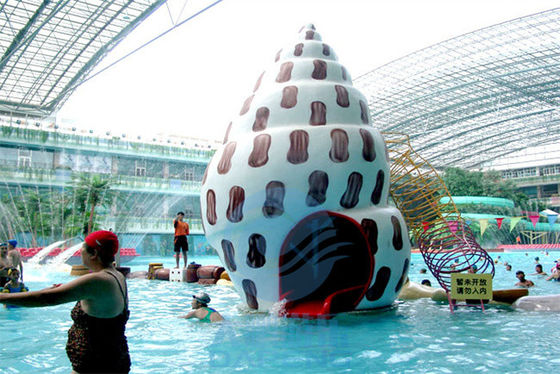 Harga yang bagus Conch Water Play Slide Fiberglass Kolam renang kecil Splash Pad tahan karat on line