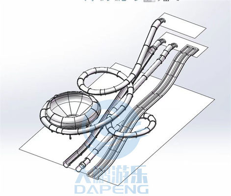 Harga yang bagus Water Park Aqualoop Water Slide Fiberglass Swimming Pool Adults Water Slide on line