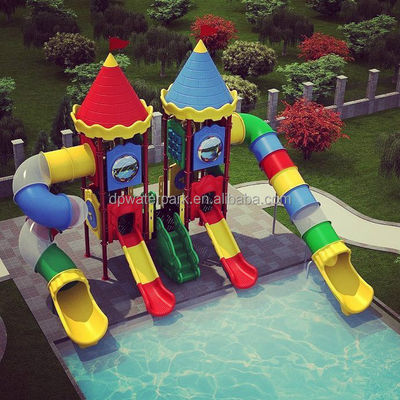 Harga yang bagus China Taman Anak-anak Peralatan taman bermain TK Taman Air Permainan Air Kolam renang Taman bermain luar Plastik Slide on line