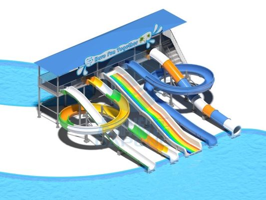 Harga yang bagus Taman Hiburan Air Atraksi Permainan Air Bermain Bersepeda Peralatan Slide Untuk Anak-anak Kolam renang on line