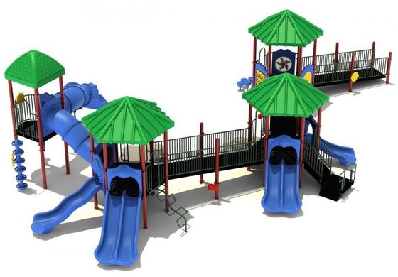 Harga yang bagus OEM Outdoor Playground Equipment 3 In 1 Plastic Playhouse With Slide on line
