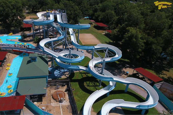 Harga yang bagus OEM Outdoor Aqua Theme Adventure Park Water Slide Big 12mm Fiberglass Thickness on line
