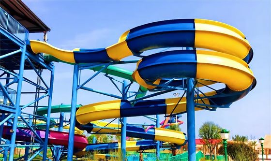 Harga yang bagus 4 Pengendara Fiberglass Water Park Slide Outdoor Amusement Water Park Games Rides on line