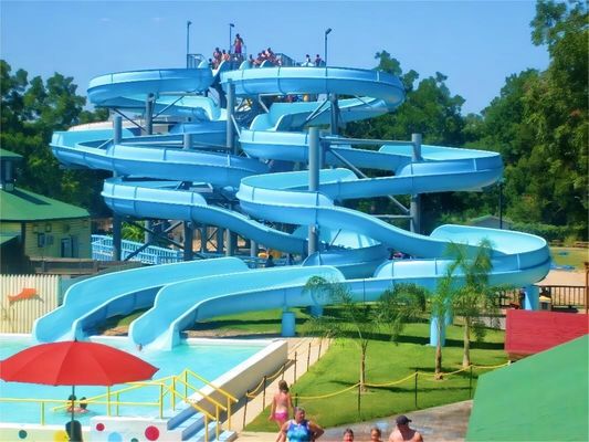 Harga yang bagus 18.5Kw / jam Fiberglass water slide Taman hiburan Peralatan kolam renang on line