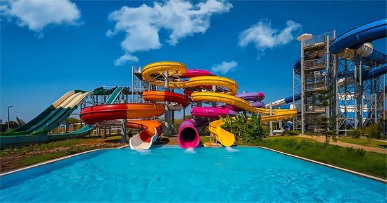Harga yang bagus 7m lebar kolam renang pribadi water slides anak-anak taman hiburan permainan menghibur naik on line