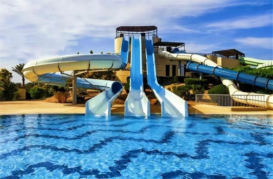 Harga yang bagus OEM Taman Hiburan Anak Bersepeda Aksesoris Petualangan Fiberglass Water Slide on line