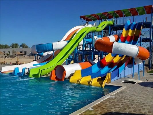Harga yang bagus 1 Orang Bermain Slide Water Park Game Peralatan Serat Kaca Slide Air Set on line