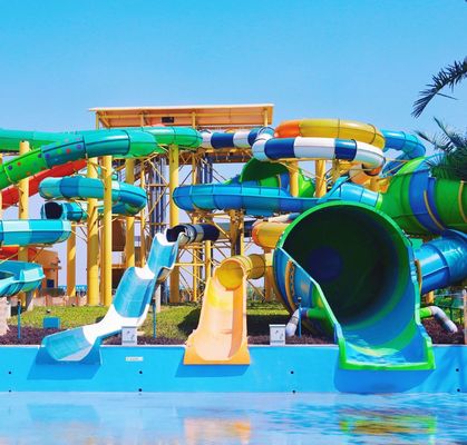 Harga yang bagus Dewasa Serat kaca Slide Air Besar Taman Air Permainan Hiburan Pengendara on line