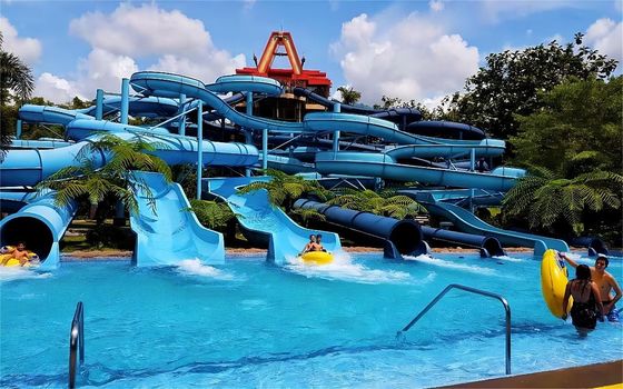 Harga yang bagus Outdoor Water Park Swimming Pool Fiberglass Slide 5m Height on line