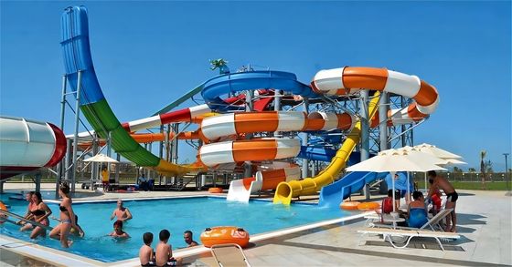 Harga yang bagus Taman hiburan anak-anak Peralatan kolam renang Fiberglass Toys Water Slides on line