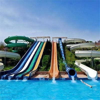 Harga yang bagus Anak-anak Taman Air Hiburan Bersepeda Serat Kaca Water Slides Untuk Anak-anak on line