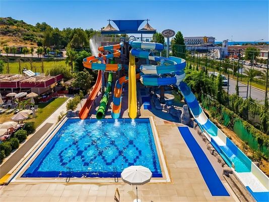 Harga yang bagus Kolam renang taman bermain dalam ruangan Slide air serat kaca untuk anak-anak on line