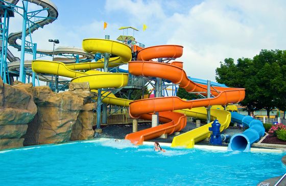 Harga yang bagus Air Hiburan Hiburan Olahraga Luar Ruangan Fiberglass Slide untuk Anak-anak on line