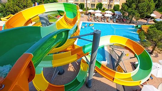 Harga yang bagus Permainan di luar ruangan untuk orang dewasa Aksesoris Fiberglass Water Slide Untuk anak-anak Taman bermain air on line