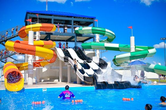 Harga yang bagus Menyenangkan Anak-anak Slide Serat Kaca Air untuk Kolam Renang Komersial on line