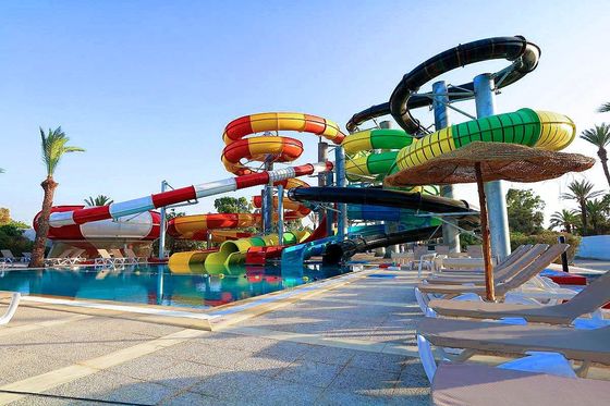 Harga yang bagus OEM Taman Air Hiburan Peralatan Permainan Serat Kaca Water Slide Untuk Kolam Renang on line