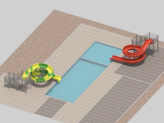 Harga yang bagus Kolam Renang Musim Panas Anak-anak Dewasa Slide Serat Kaca Spiral Cocok Untuk Perumahan Hotel Komersial Kolam Renang on line