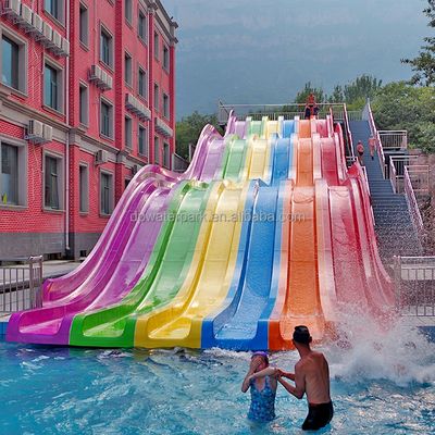Harga yang bagus Commercial Fiberglass Rainbow Racing Slide with 10m Height 43m Length and 8-10mm Thickness for Water Parks on line
