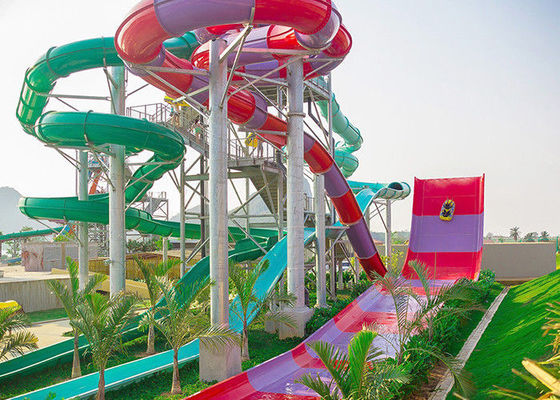 Harga yang bagus Taman Air Slide Air Luar Ruang Besar Fiberglass Boomerang Slide Air Dewasa on line