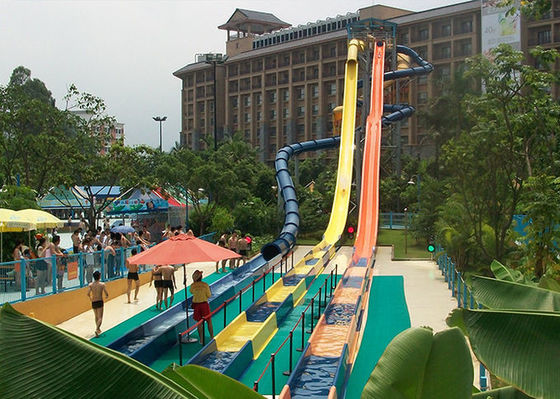 Harga yang bagus Fiberglass Kamikaze Water Slide Disesuaikan High Speed Water Slide 12m Tinggi on line
