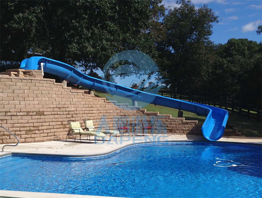 Anak-anak Fiberglass Hill Curve Water Slide Disesuaikan 1,2m - 2m Tinggi 0,8m Lebar