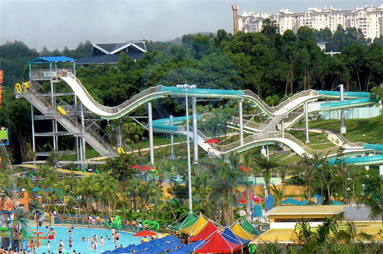 Roller Coaster Water Park Slide Fiberglass Warna Disesuaikan Dengan Dua Penunggang