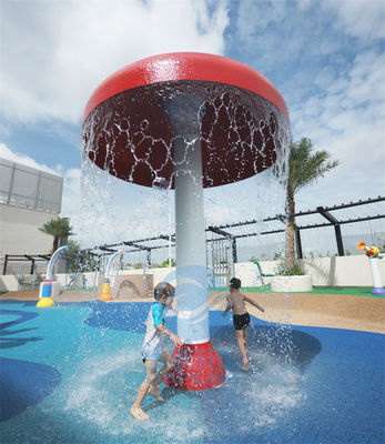 Taman Air Serat Kaca Besar Payung Diameter 2.0M Anak-anak Jamur Air Air Fountain