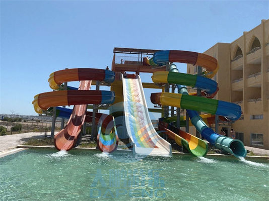 Hotel Aqua Park Serat Kaca Water Slide Kombinasi Disesuaikan