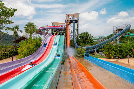 Taman Air Twist Aqua Drop Water Slide Fiberglass Dengan Kapsul Peluncuran Mulai