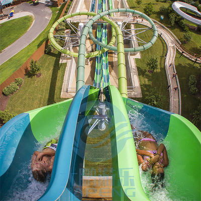 Twist Aqualoop Water Slide Double Fiberglass Water Park Flume Pool Slide