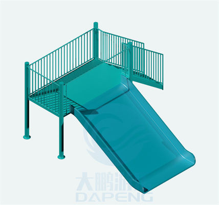 1.5m Tinggi FRP Kolam renang Water Slide Keluarga biru Water Slide Anti karat