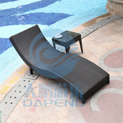 Harga yang bagus Aluminum Frame Swimming Pool Accessories PE Rattan Lounge Chair 190cm Length on line