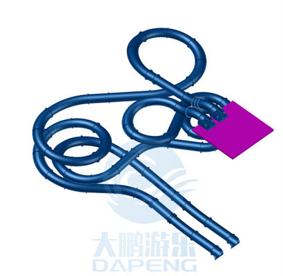Harga yang bagus 10M Kolam renang Slide Air Fiberglass Double tertutup Anti UV statis on line