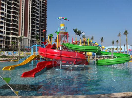 Harga yang bagus Taman bermain Anak-anak Splash Zone Water Slide Anti UV ISO TUV Sertifikasi ROHS on line