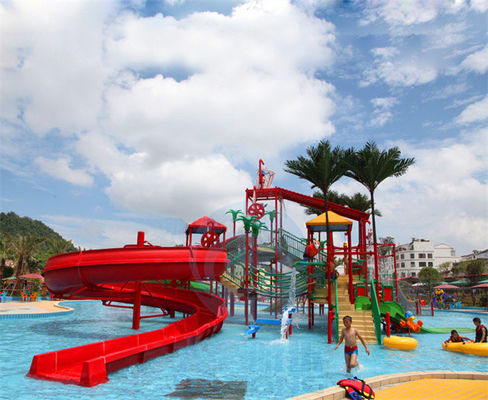 OEM taman air taman bermain air slide serat kaca besar air bounce rumah