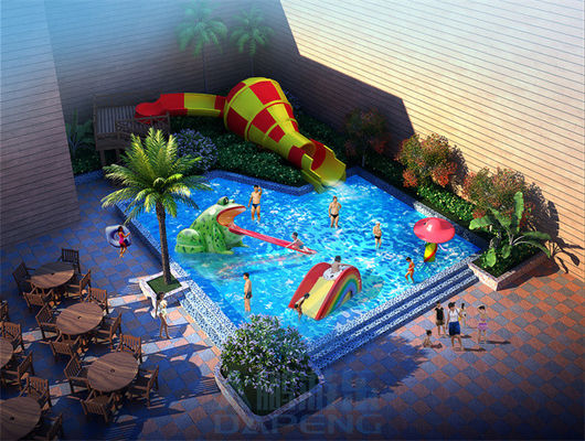 Anti UV Taman Air Taman bermain Taman Semprot Serat Kaca Slide Air Keluarga