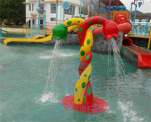 Harga yang bagus Double Flower Water Splash Pad Fiberglass Height 2.2m Width 1.6m Untuk taman semprotan on line