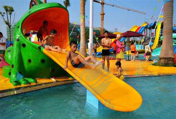 Fiberglass Water Park Splash Pad Frog Slide Kolam Renang Kecil Untuk Anak-anak