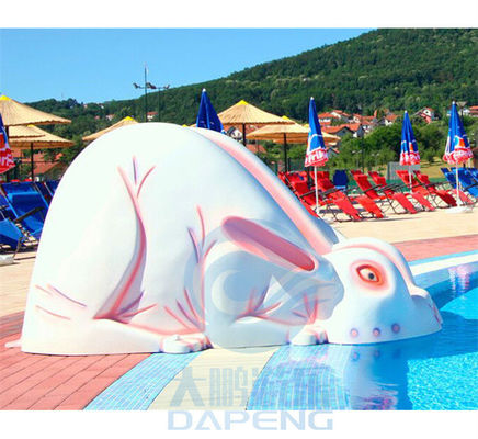 Harga yang bagus Slide kolam renang mini berbentuk kelinci Serat kaca Slide air taman air untuk balita on line