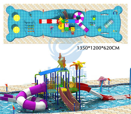 Hotel Anak-anak Kolam Renang Anti Statik Dengan Slide Air ROHS TUV SGS Sertifikasi