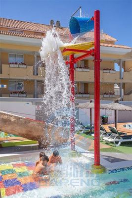 Harga yang bagus Fiberglass Water Splash Pad 5m Tinggi Taman Air Bucket Dump Cluster Untuk Zona Semprot on line