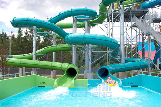 Harga yang bagus Taman air Slide air tabung dalam Serat kaca Slide air spiral tertutup on line