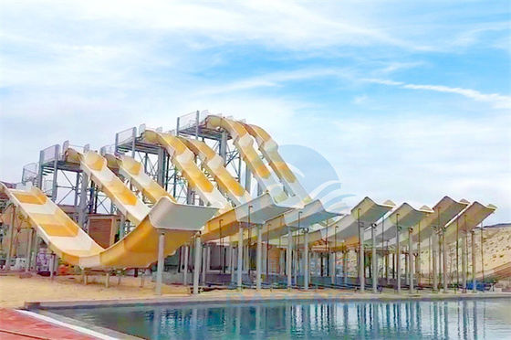 Harga yang bagus Fiberglass Slip N Fly Water Slide Ramp Fade Resistant Oxidation Untuk Taman Air on line