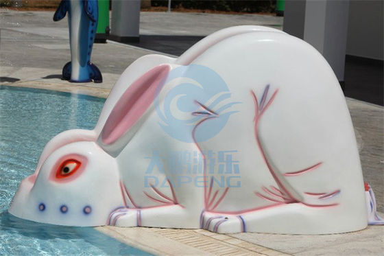Harga yang bagus Animal Fiberglass Pool Water Slide 1.1m Tinggi Rabbit Water Slide Untuk kolam renang kecil on line